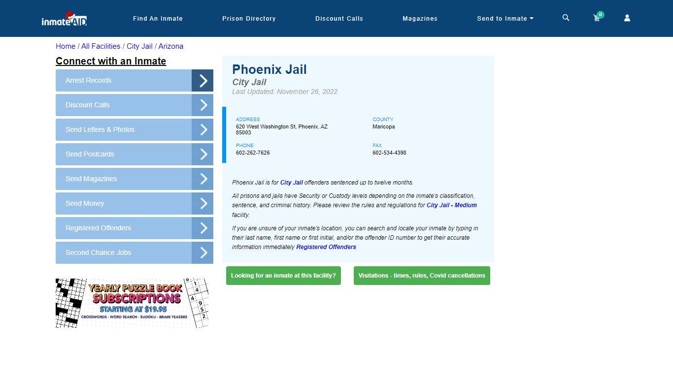 Phoenix Jail | Inmate Locator
